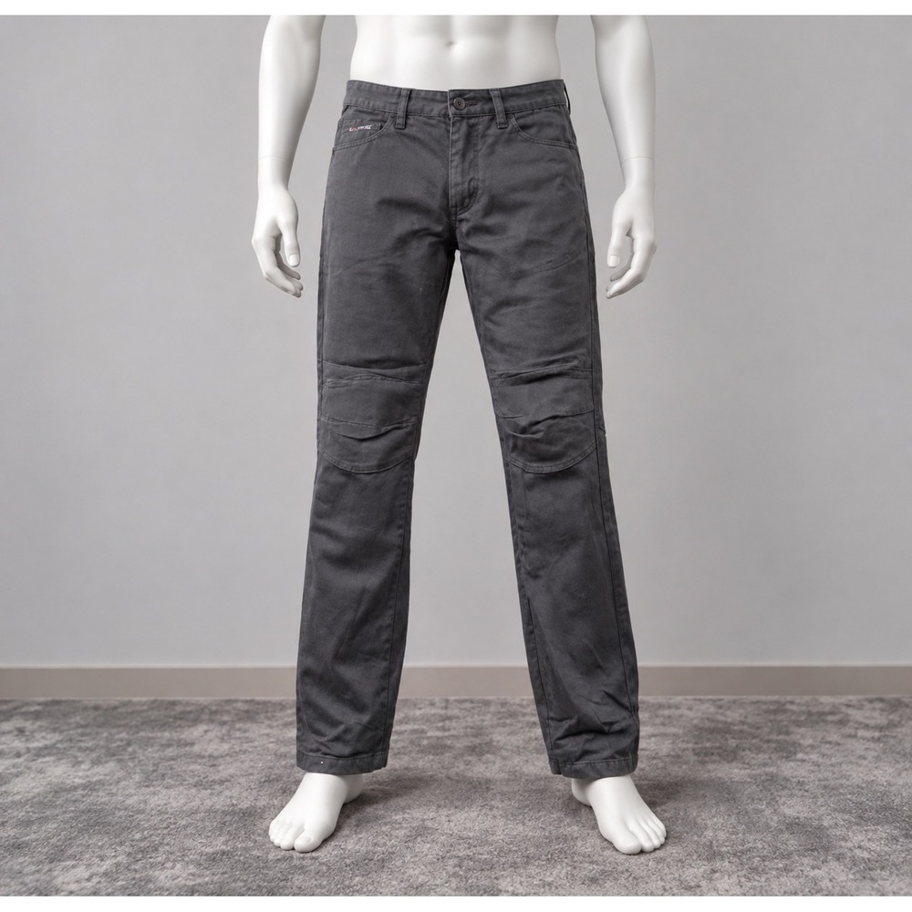 Free World Denim Jeans Mens 35x31 Black Moto Knee Panel Straight Leg Pants